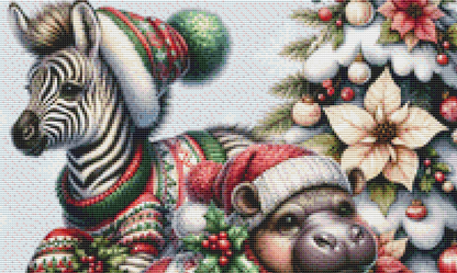 I Want a Hippopotamus For Christmas (Ornament) counted cross stitch pattern by Stitches Sew Beautiful, LLC