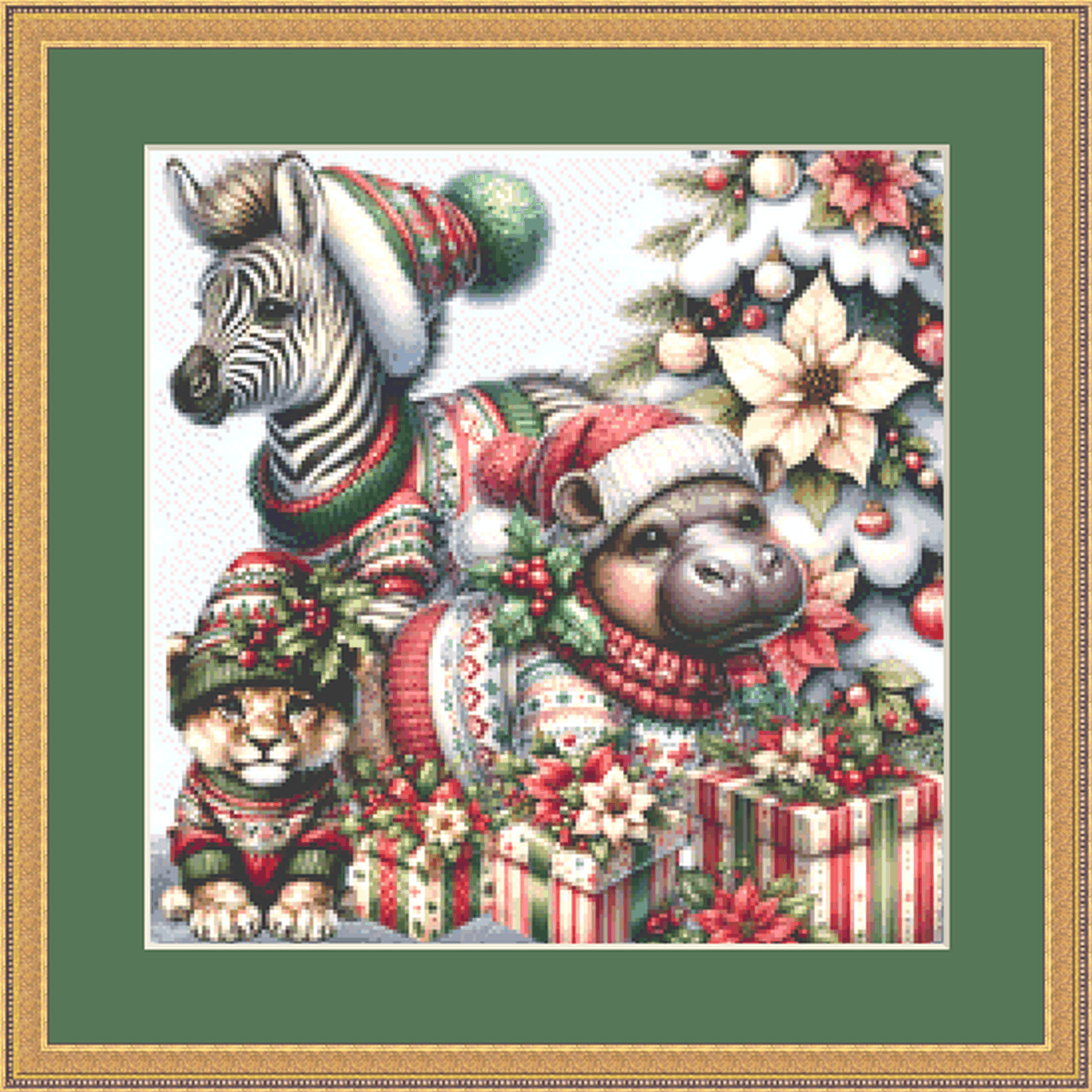 I Want a Hippopotamus For Christmas (Ornament) counted cross stitch pattern by Stitches Sew Beautiful, LLC