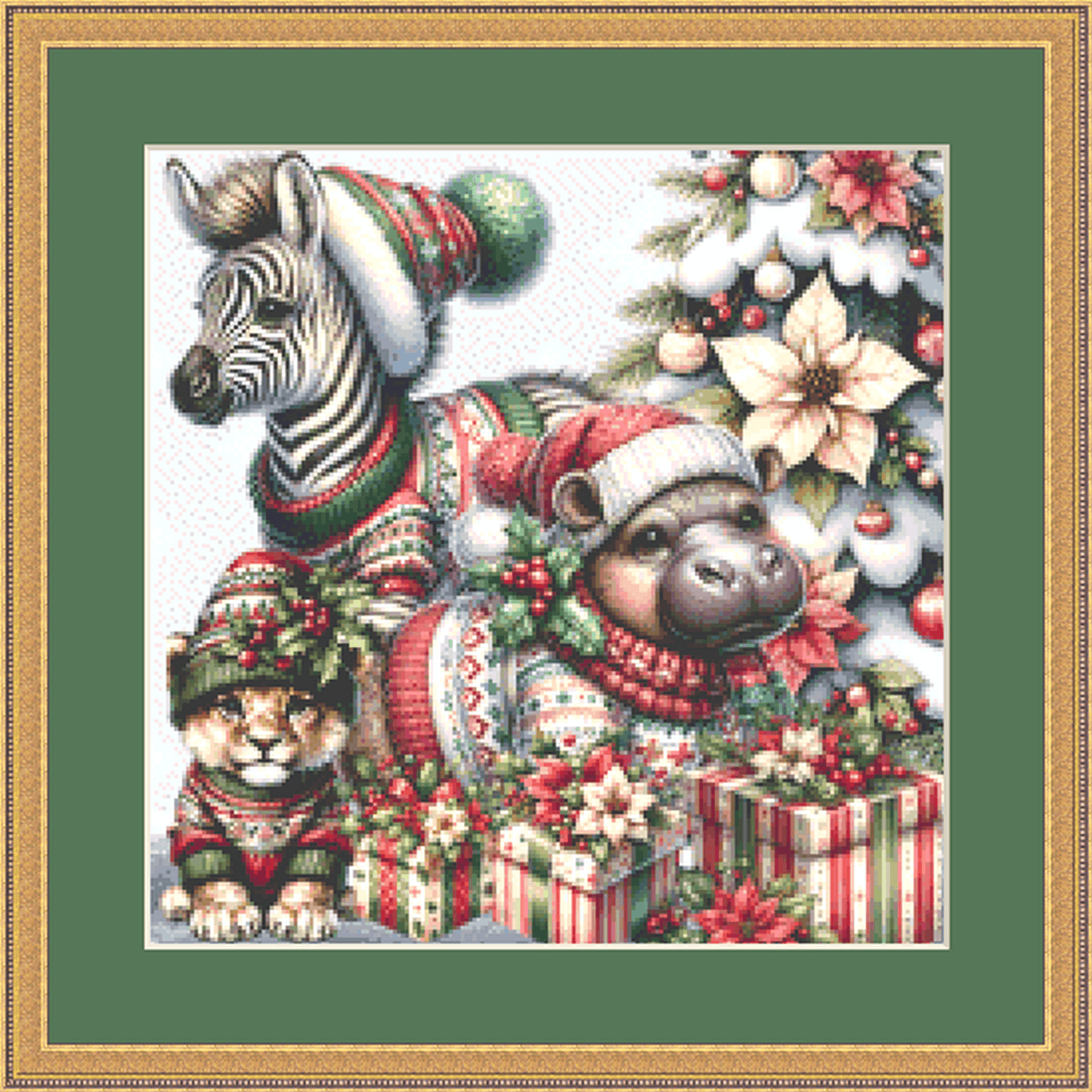 I Want a Hippopotamus For Christmas (Ornament) counted cross stitch pattern by Stitches Sew Beautiful, LLC
