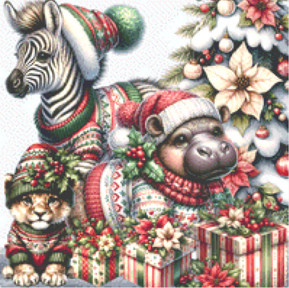 I Want a Hippopotamus For Christmas (Ornament) counted cross stitch pattern by Stitches Sew Beautiful, LLC