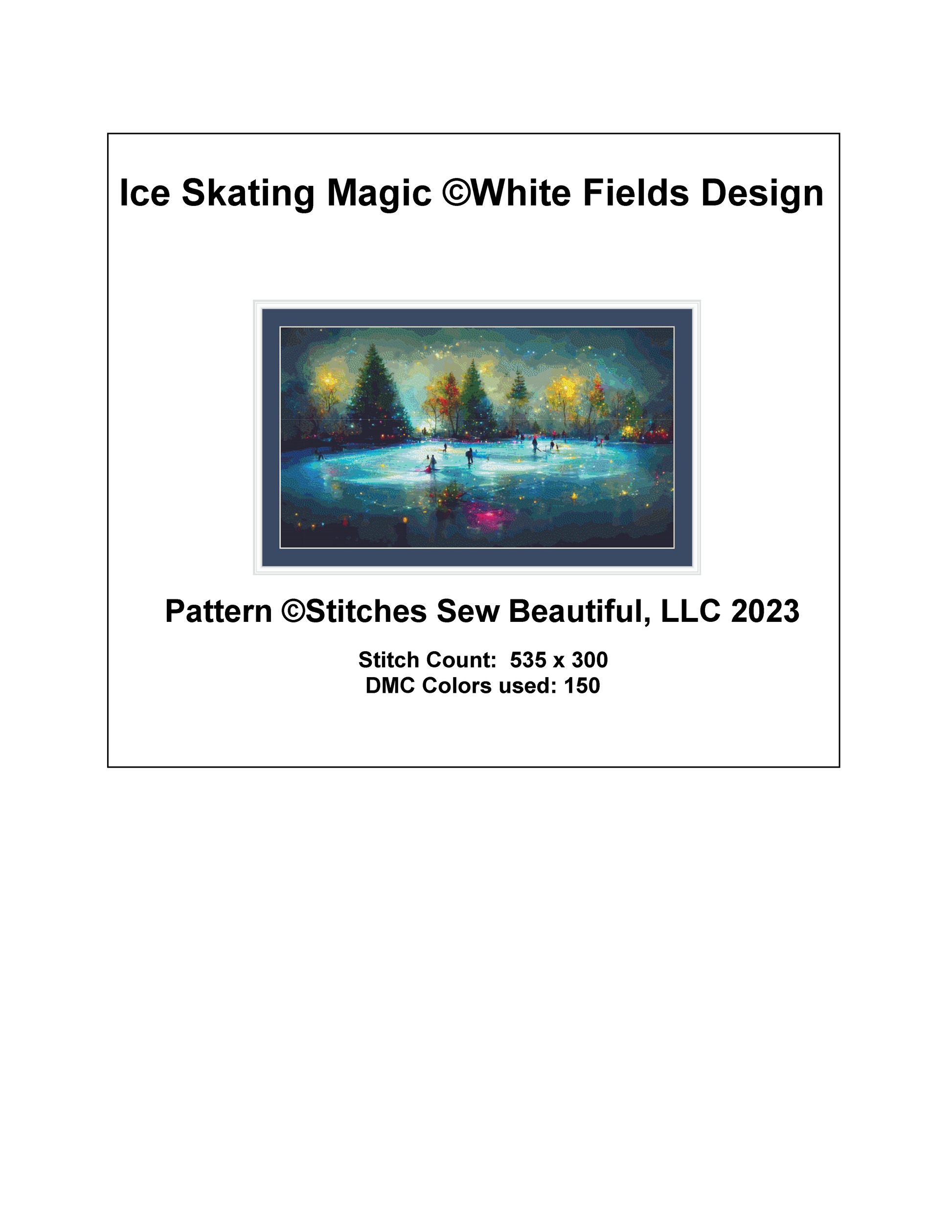 Ice Skating Magic counted cross stitch pattern by White Fields Design