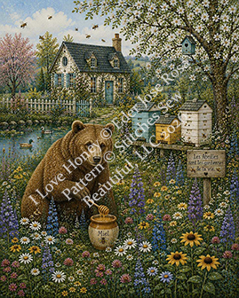 "I Love Honey" cross stitch pattern by Eder Jose Rosa