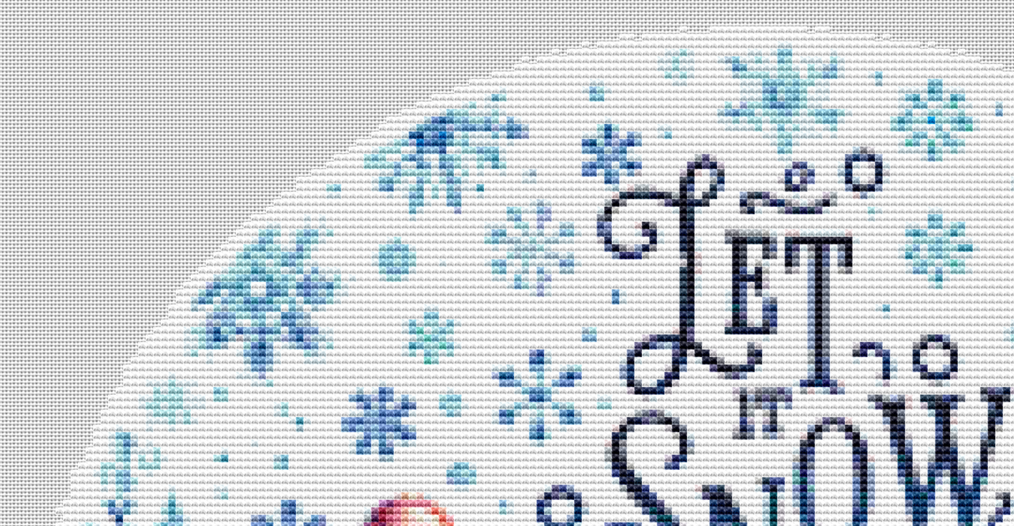 Let it Snow! (Ornament) counted cross stitch pattern by Little Quaint Designs