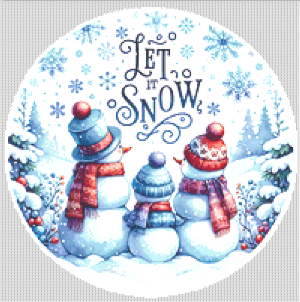 Let it Snow! (Ornament) counted cross stitch pattern by Little Quaint Designs