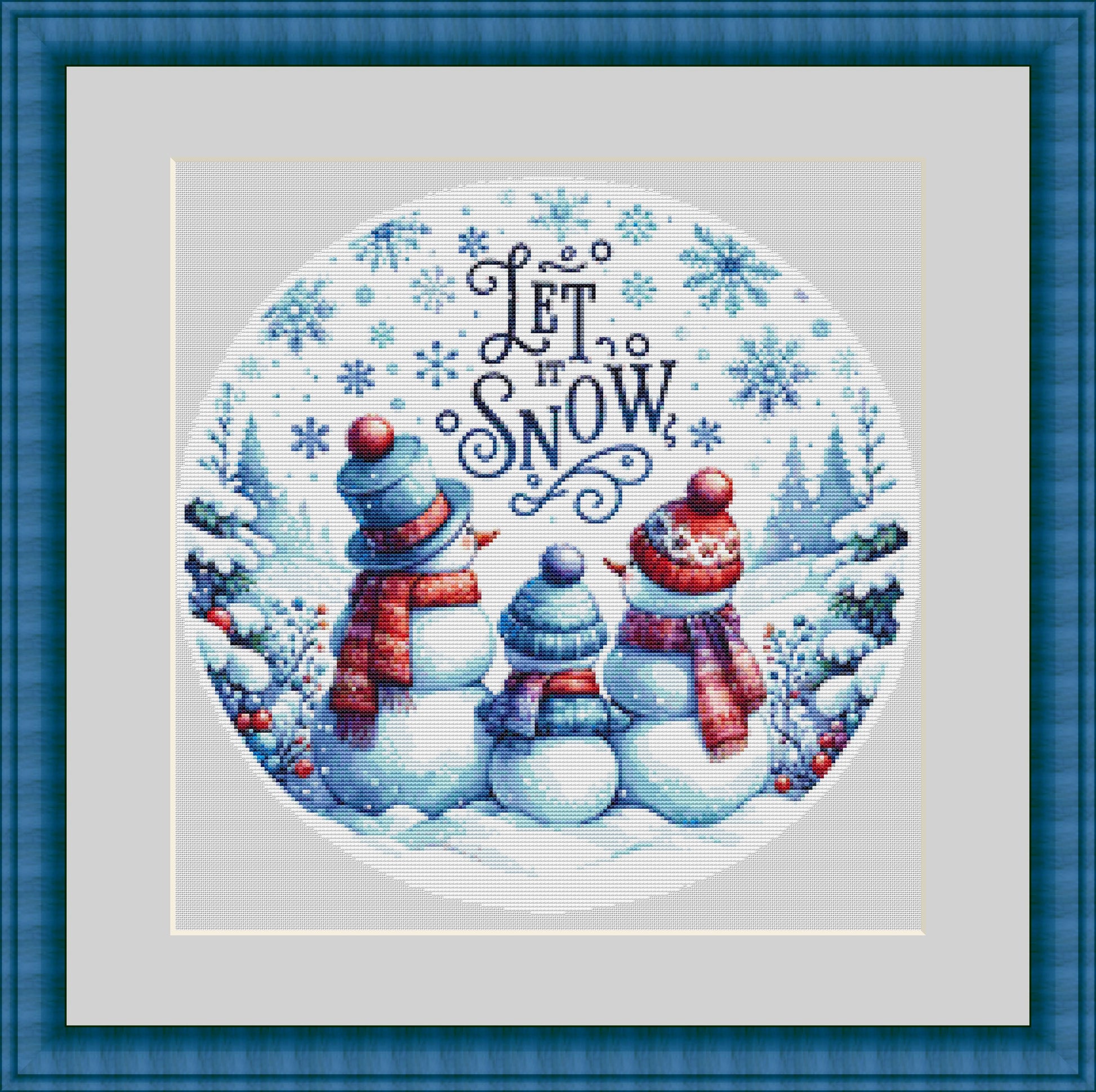 Let it Snow! (Ornament) counted cross stitch pattern by Little Quaint Designs