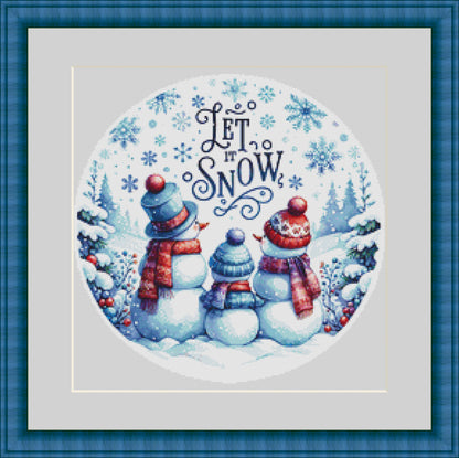 Let it Snow! (Ornament) counted cross stitch pattern by Little Quaint Designs