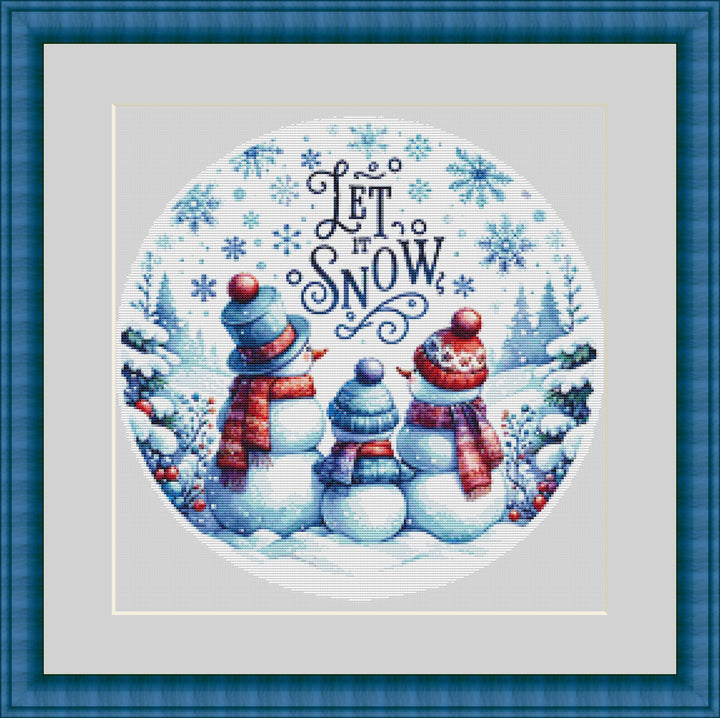 Let it Snow! (Ornament) counted cross stitch pattern by Little Quaint Designs