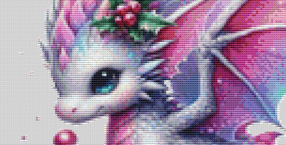 Lilac Christmas Dragon 1 (Ornament) counted cross stitch pattern by KVEPD Digitals