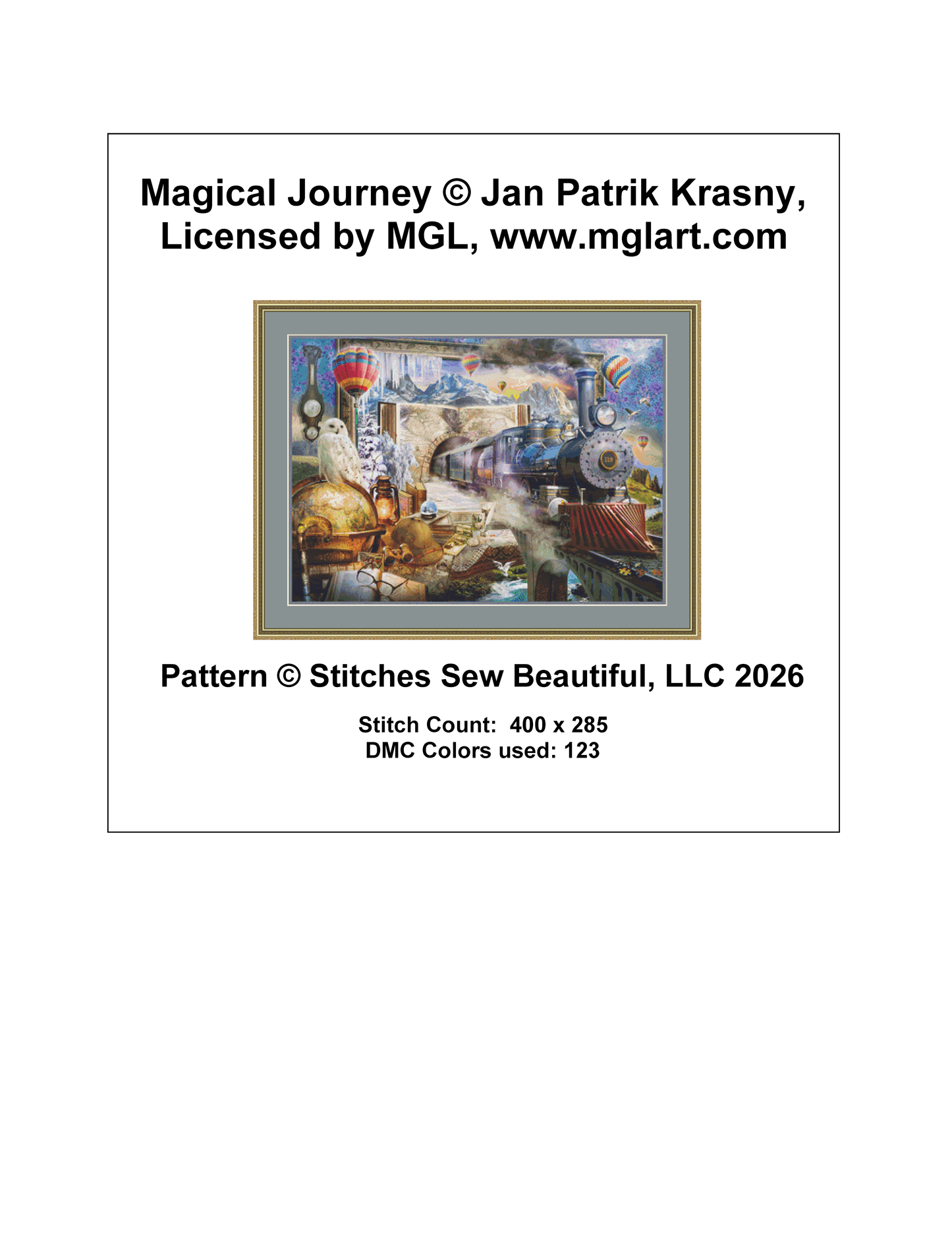 "Magical Journey" counted cross stitch pattern by Jan Patrik Krasny, Licensed by MGL, www.mglart.com