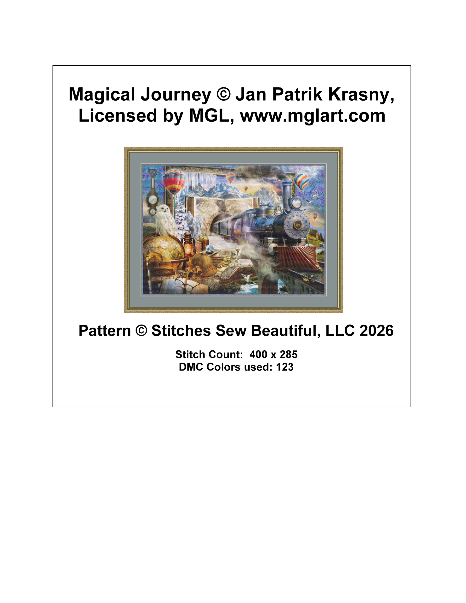 "Magical Journey" counted cross stitch pattern by Jan Patrik Krasny, Licensed by MGL, www.mglart.com