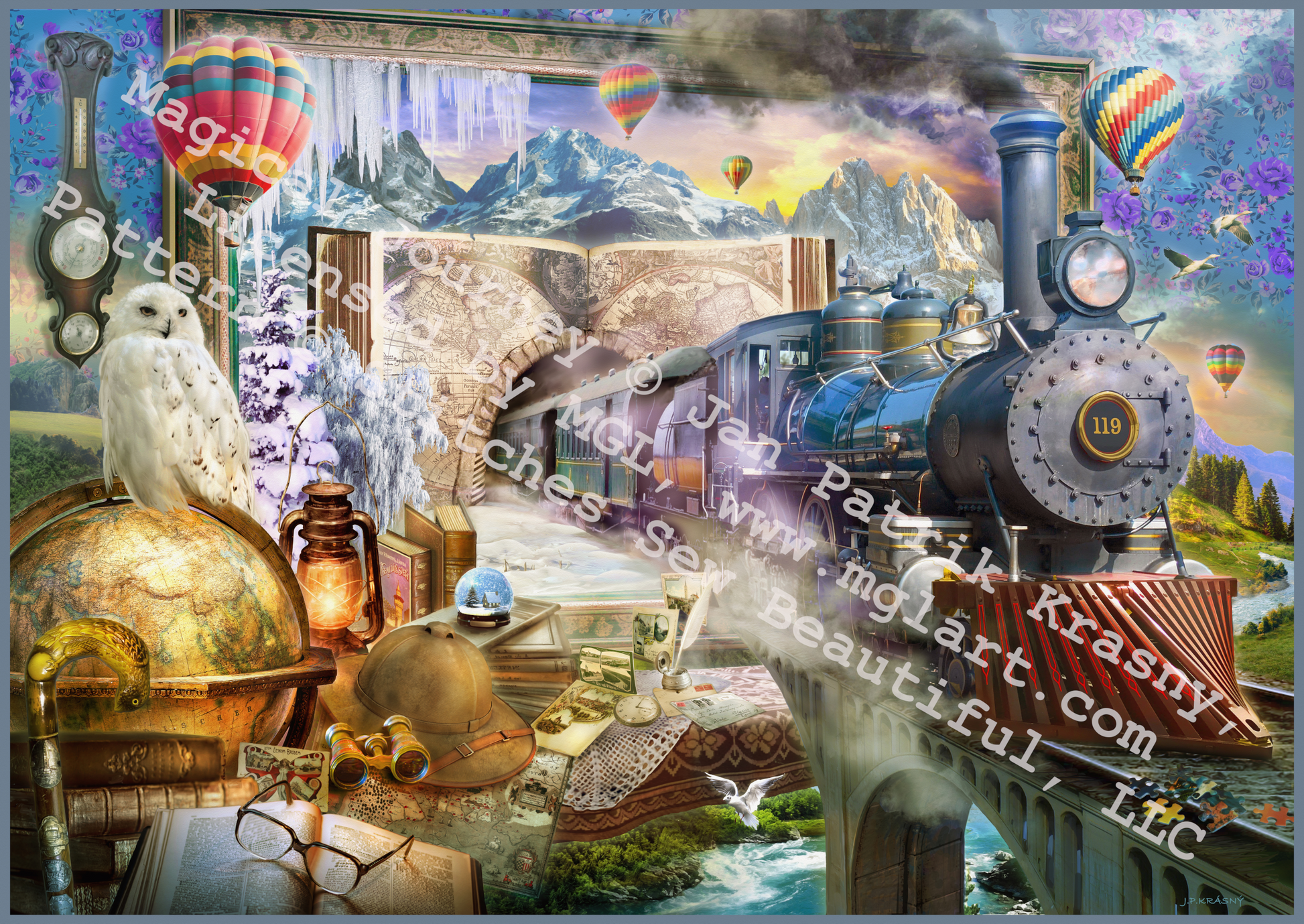 "Magical Journey" counted cross stitch pattern by Jan Patrik Krasny, Licensed by MGL, www.mglart.com
