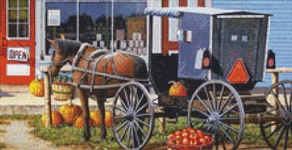 Market Day counted cross stitch pattern Copyright © John Sloane, used with Permission