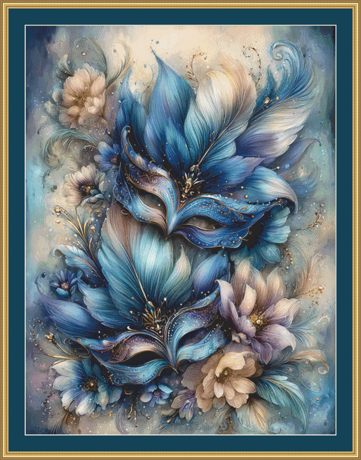 Masquerade in Bloom (MSMC) cross stitch pattern by Sassy E. Boutique