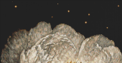 Moonflowers Blooming in Starfied cross stitch pattern by Ian's AI Art