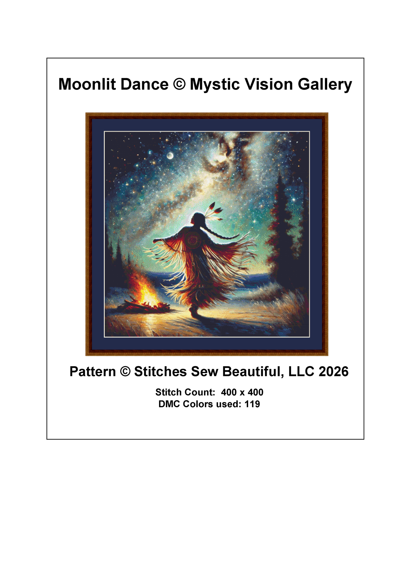 Moonlit Dance cross stitch pattern by Mystic Vision Gallery