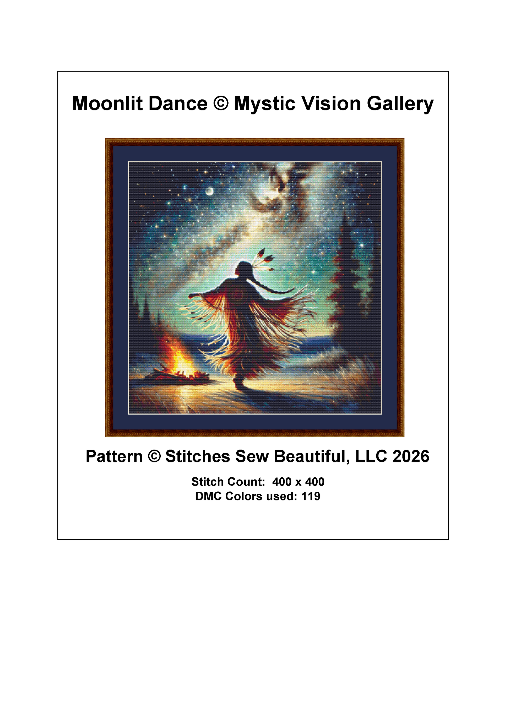 Moonlit Dance cross stitch pattern by Mystic Vision Gallery