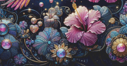 Moonlit Hummingbird cross stitch pattern by AI Created Playground/Photoglory127