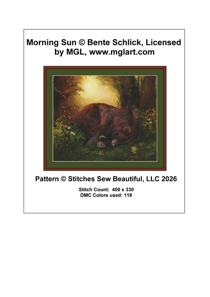 "Morning Sun" cross stitch pattern by Bente Schlick, Licensed by MGL, www.mglart.com