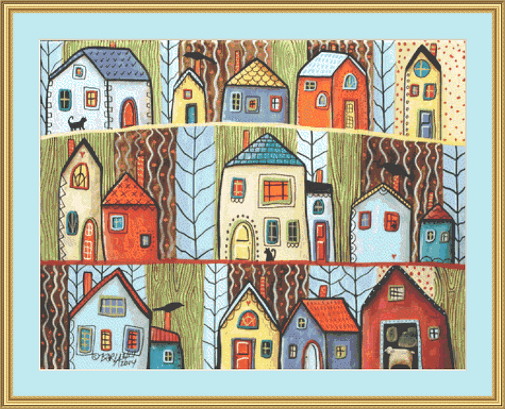 Neighbors 1 counted cross stitch pattern by Karla Gerard