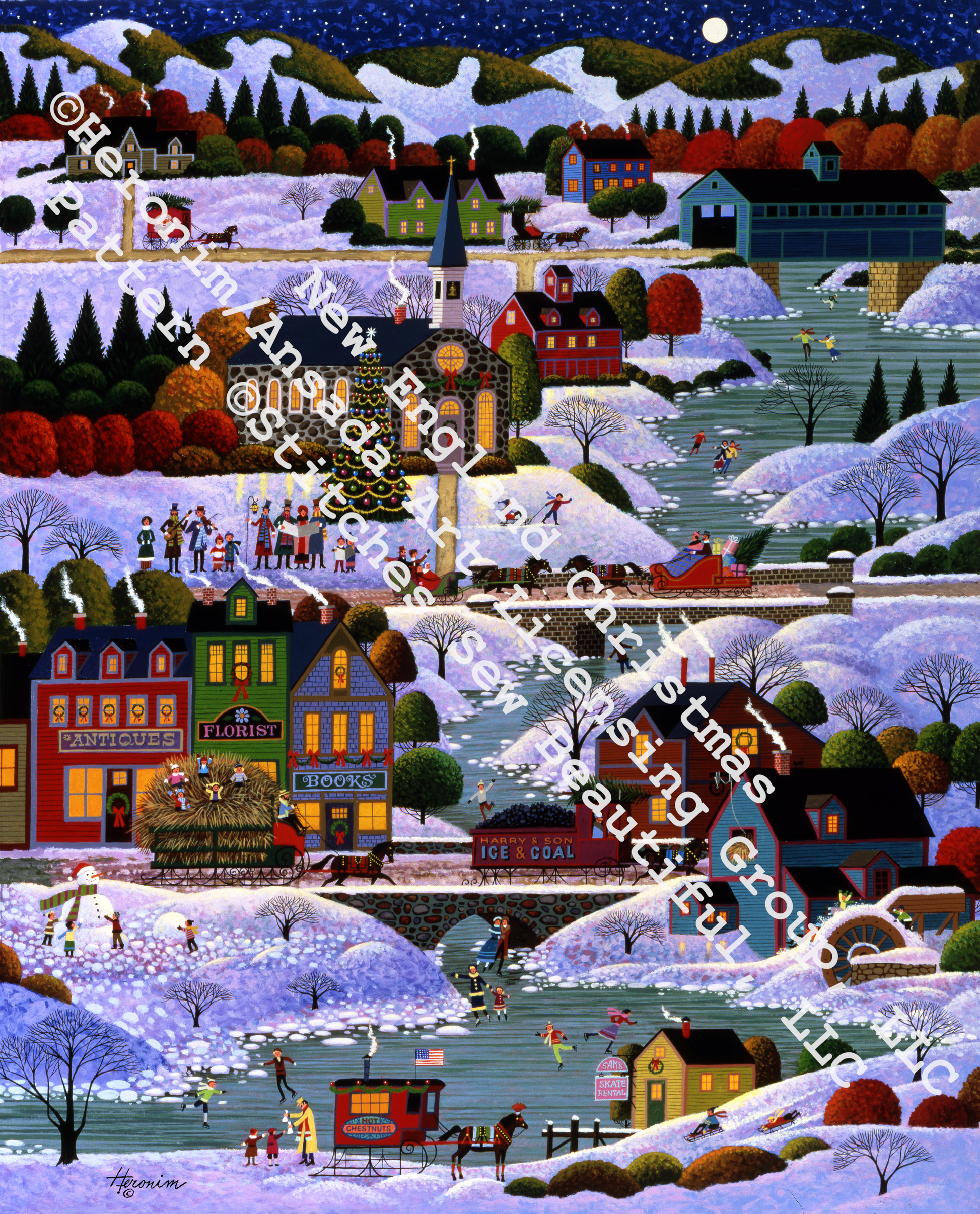 New England Christmas counted cross stitch pattern by Heronim/Ansada Licensing Group, LLC