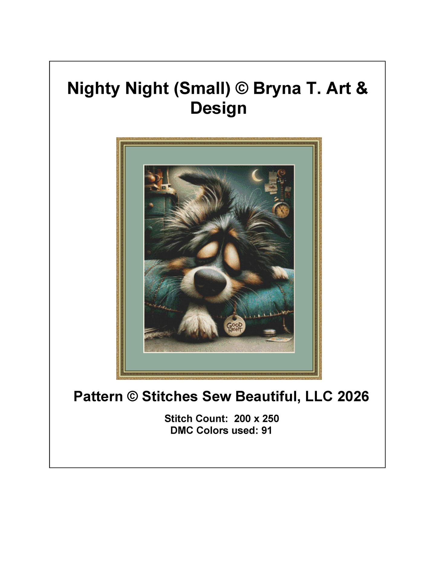Nighty Night (Small) counted cross stitch pattern by Bryna T. Art & Design