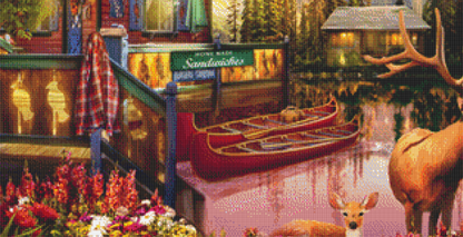 "North American General Store" cross stitch pattern by ArtBeat Studio, Licensed by MGL, www.mglart.com