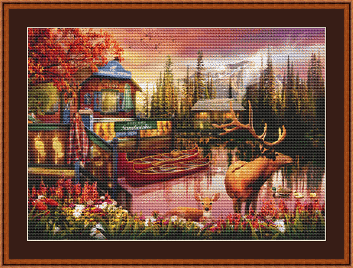 "North American General Store" cross stitch pattern by ArtBeat Studio, Licensed by MGL, www.mglart.com