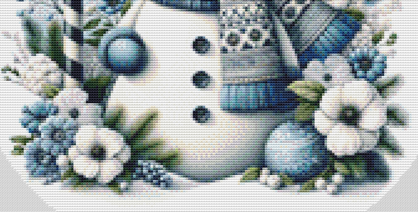 North Pole Snowman (Ornament) counted cross stitch pattern by Crafty Scorpio Designs