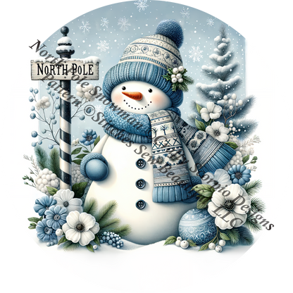 North Pole Snowman (Ornament) counted cross stitch pattern by Crafty Scorpio Designs