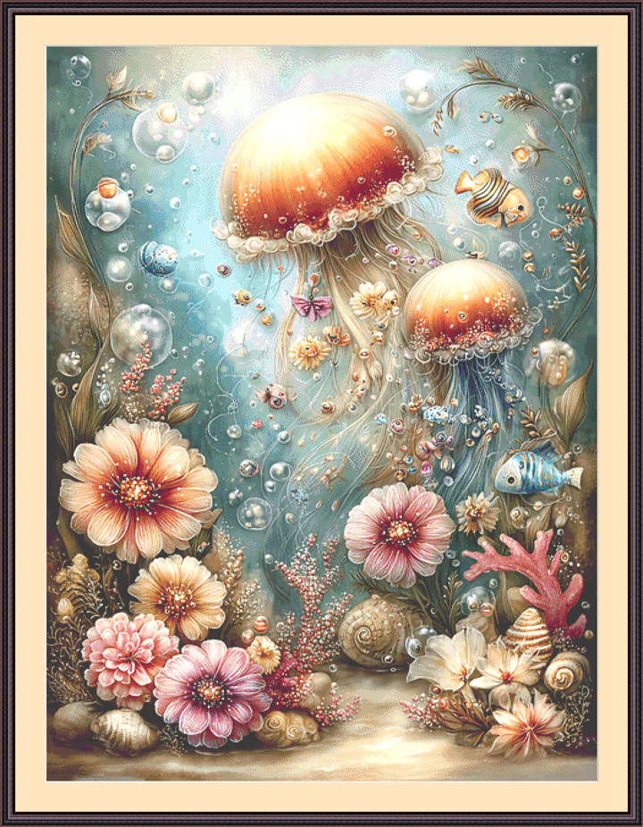 Ocean (Max Size/Max Color) counted cross stitch pattern by Sassy E. Boutique