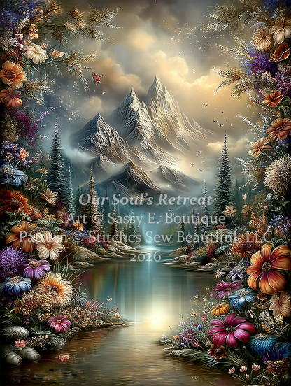 Our Soul's Retreat counted cross stitch pattern by Sassy E. Boutique