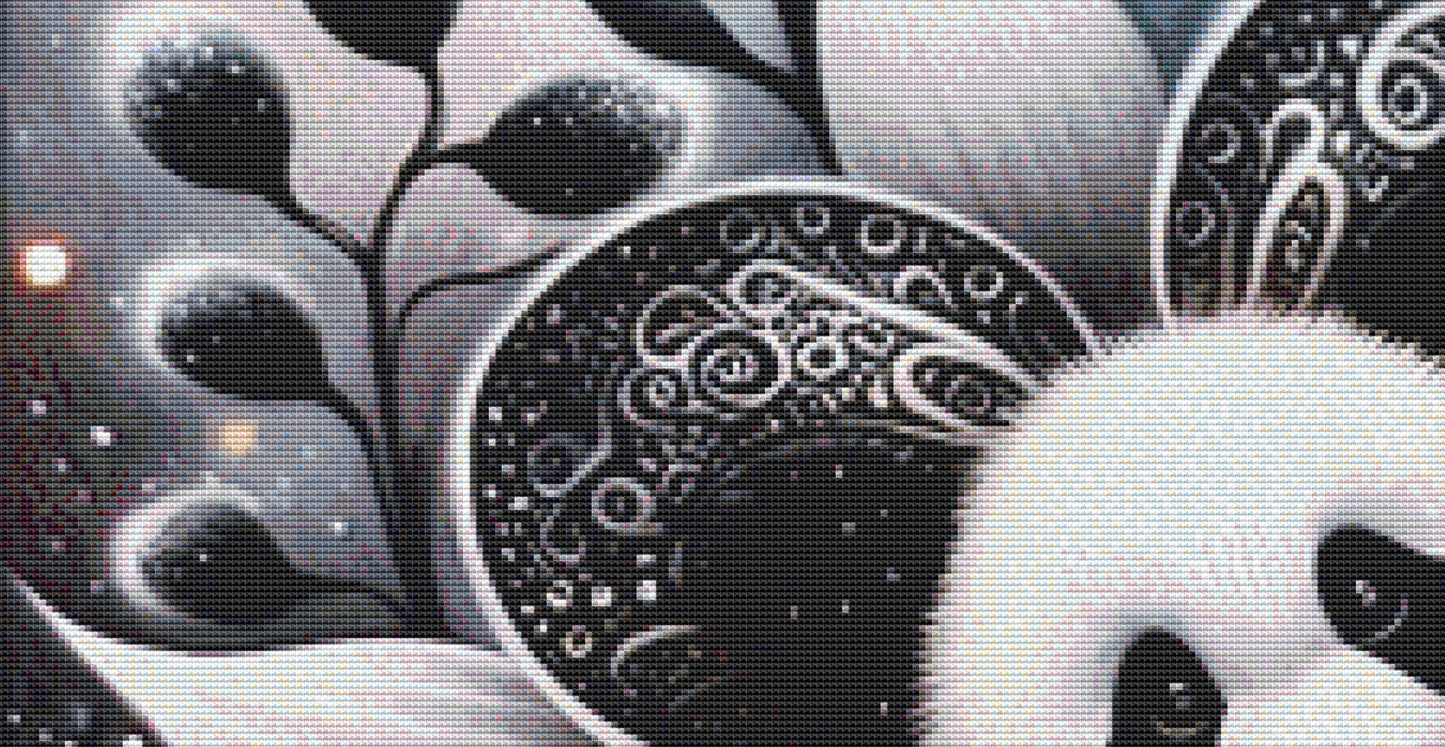 "Panda Petals" cross stitch pattern by AI Created Playground/Photoglory127