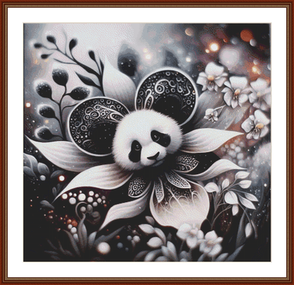 "Panda Petals" cross stitch pattern by AI Created Playground/Photoglory127
