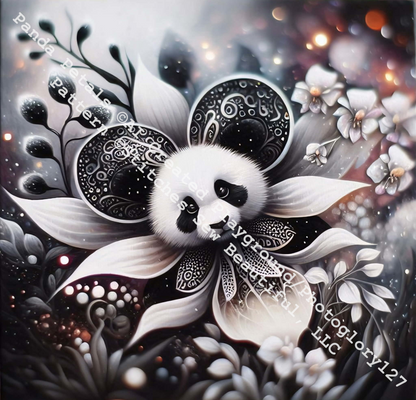 "Panda Petals" cross stitch pattern by AI Created Playground/Photoglory127
