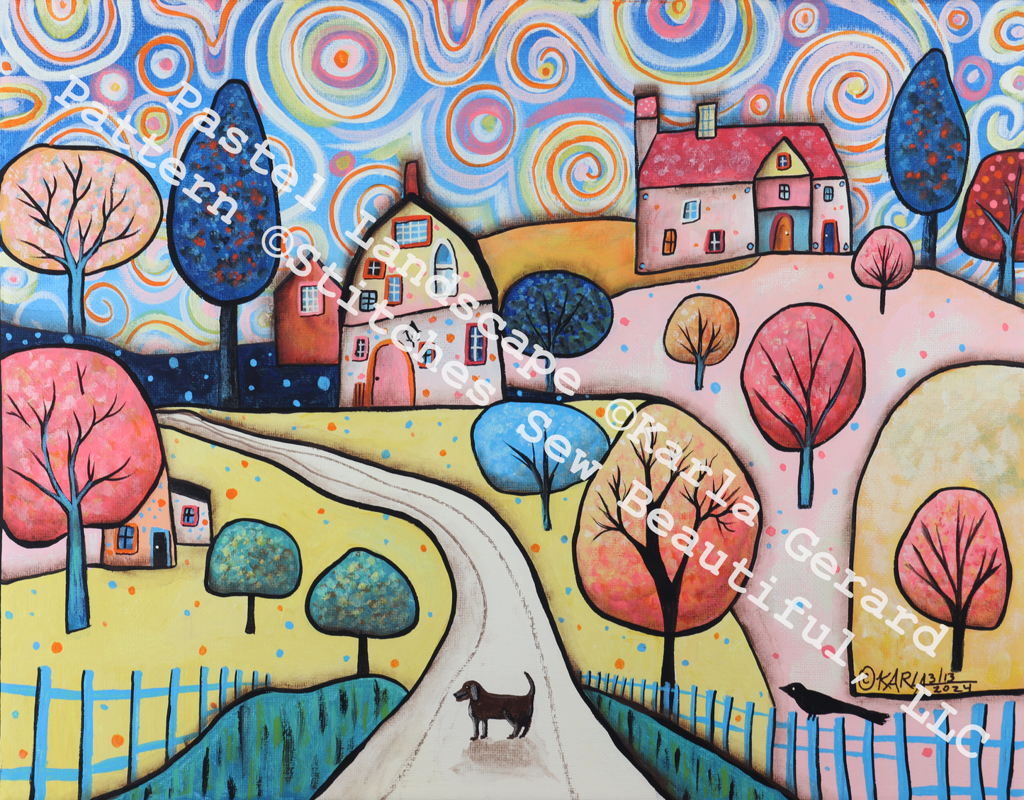 Pastel Landscape (Max Size/Color) counted cross stithc pattern by Karla Gerard