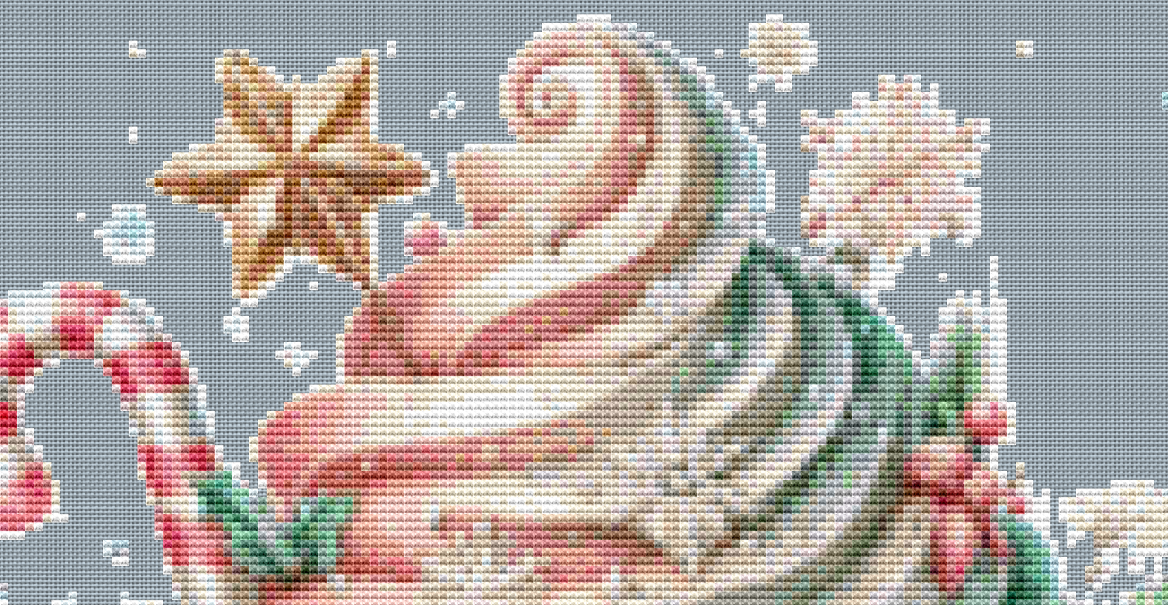Pastel Sweet Christmas Treat (Ornament) counted cross stitch pattern by Raven Digitals