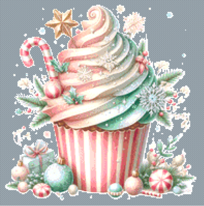 Pastel Sweet Christmas Treat (Ornament) counted cross stitch pattern by Raven Digitals