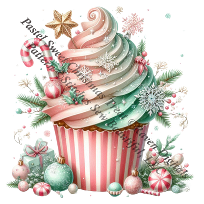 Pastel Sweet Christmas Treat (Ornament) counted cross stitch pattern by Raven Digitals