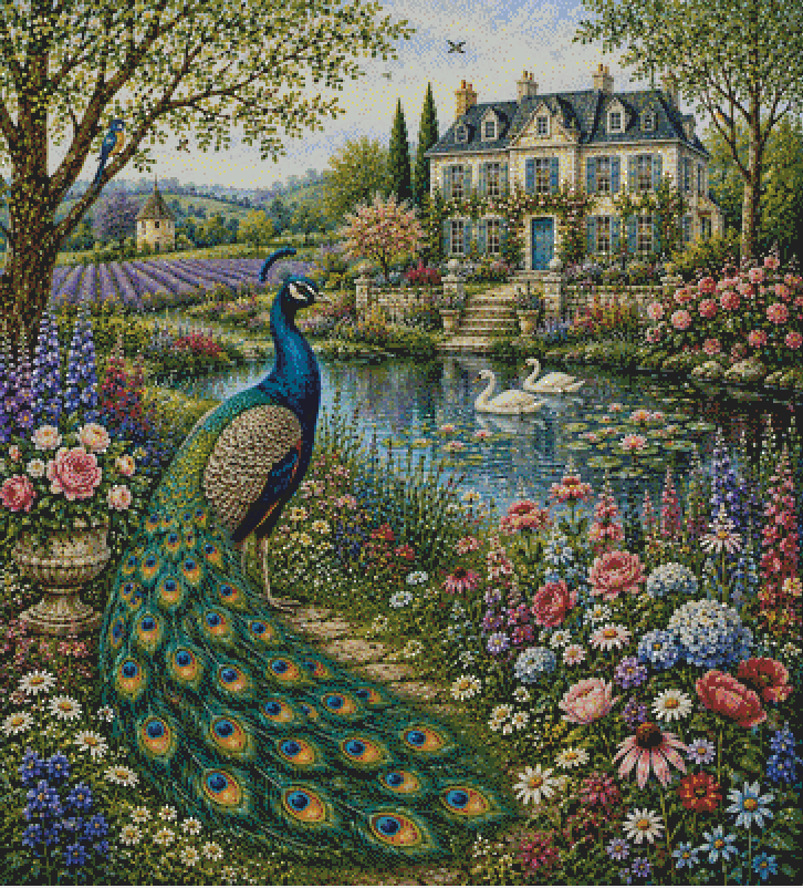 Peacock in The Secret Garden cross stitch pattern by Eder Jose Rosa