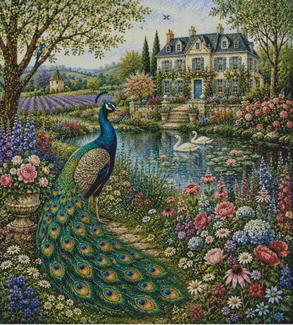 Peacock in The Secret Garden cross stitch pattern by Eder Jose Rosa