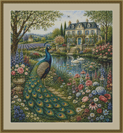 Peacock in The Secret Garden cross stitch pattern by Eder Jose Rosa
