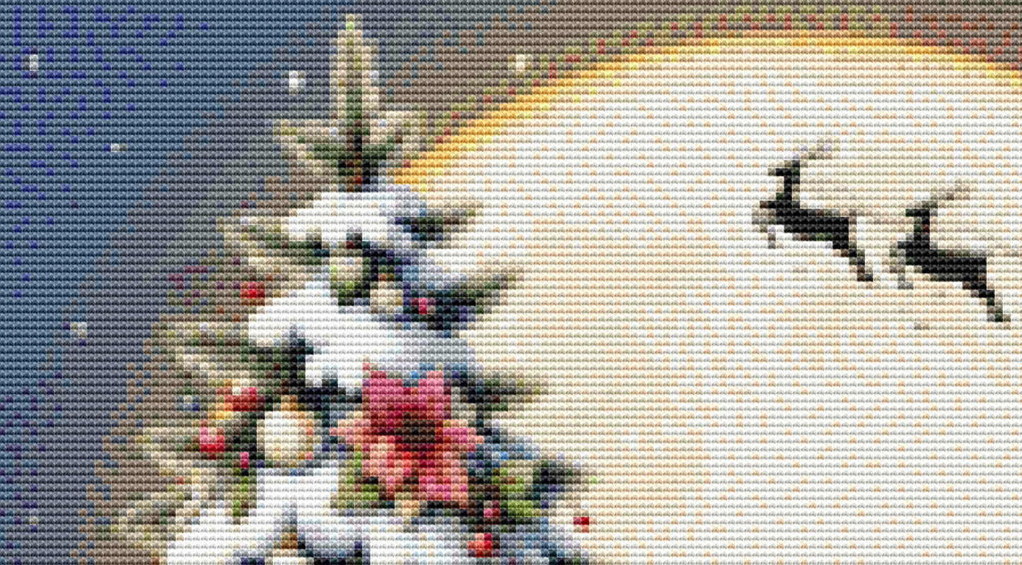 Poinsettia Gnome (Ornament) counted cross stitch pattern by Stitches Sew Beautiful, LLC