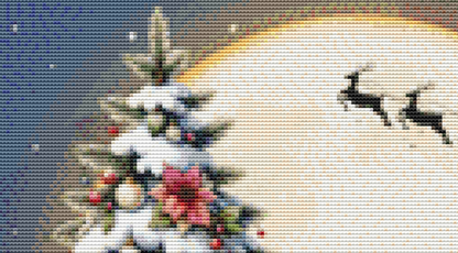 Poinsettia Gnome (Ornament) counted cross stitch pattern by Stitches Sew Beautiful, LLC