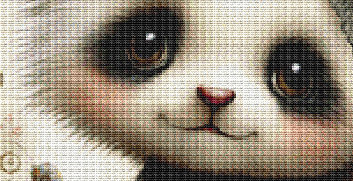 Posie the Panda cross stitch pattern by Sassy E. Boutique