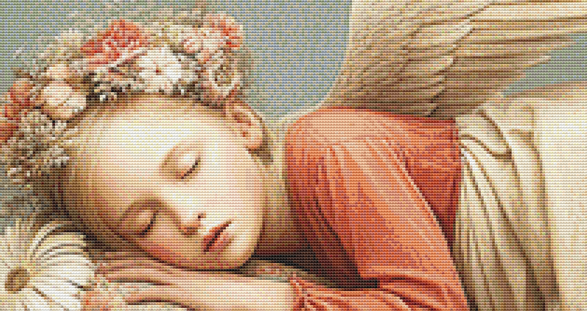 "Reclining Angel 5" cross stitch pattern by Bryna T. Art & Design