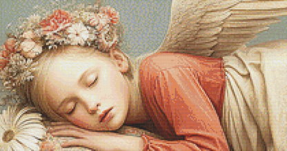 "Reclining Angel 5" cross stitch pattern by Bryna T. Art & Design
