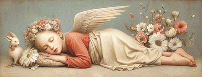 "Reclining Angel 5" cross stitch pattern by Bryna T. Art & Design