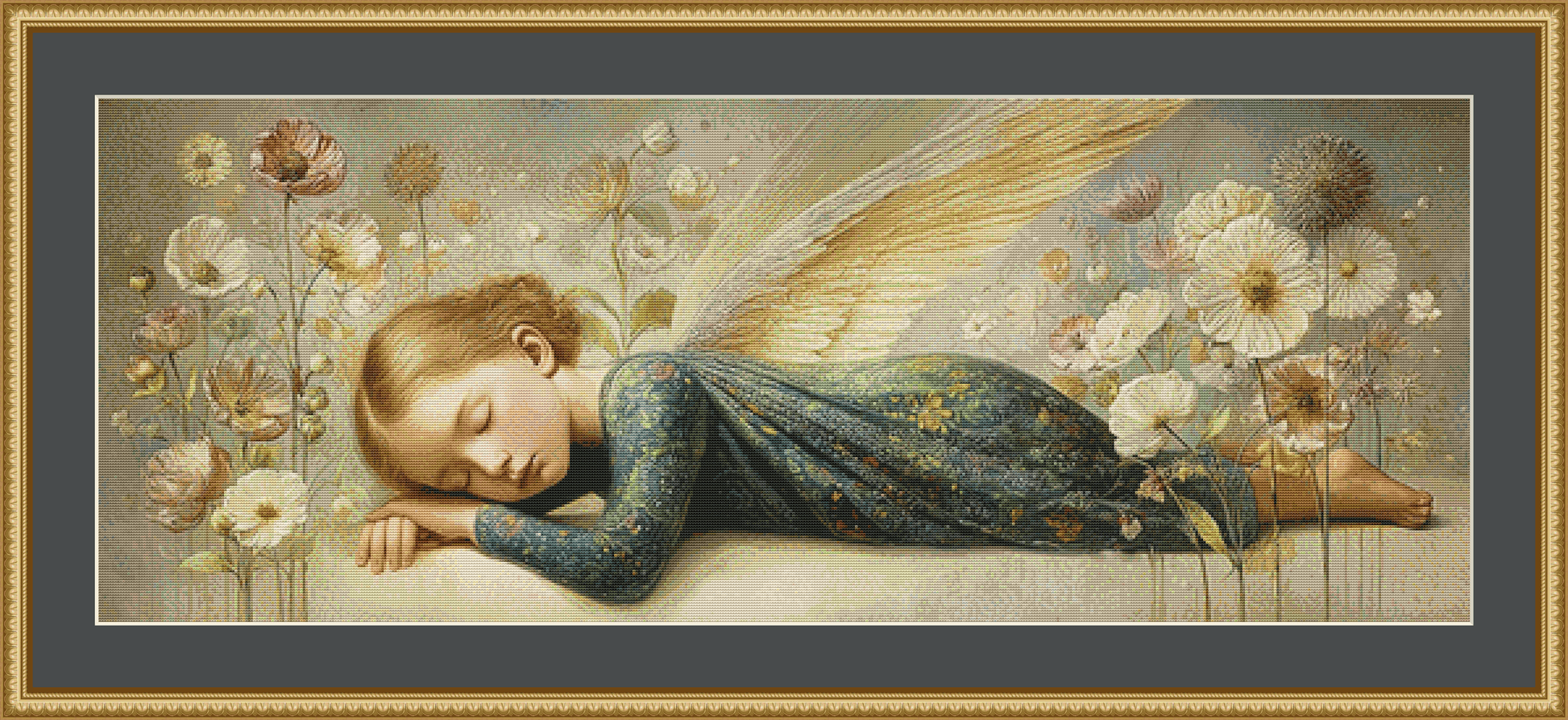"Reclining Angel 7" cross stitch pattern by Bryna T. Art & Design