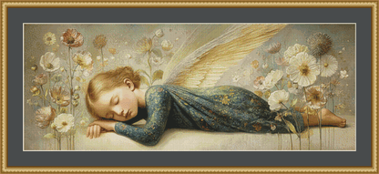 "Reclining Angel 7" cross stitch pattern by Bryna T. Art & Design