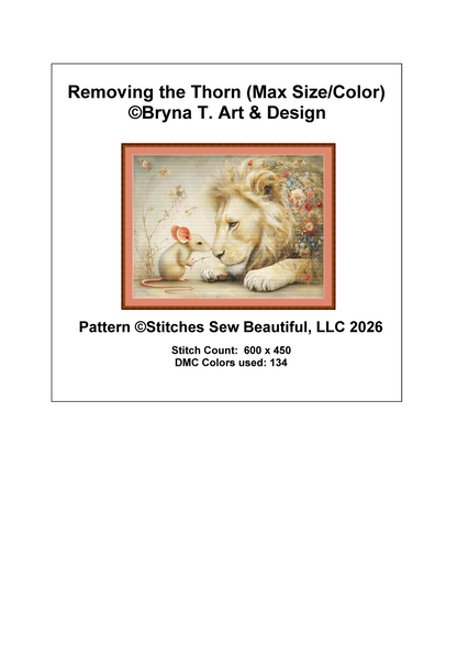 Removing the Thorn (Max Size/Max Color) cross stitch pattern by Bryna T. Art & Design